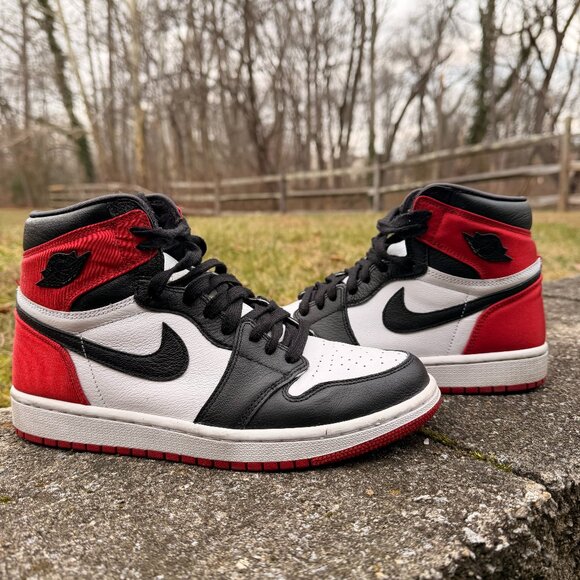 Jordan 1 Retro High Satin Black Toe Women's Sneakers - Picture 4 of 10